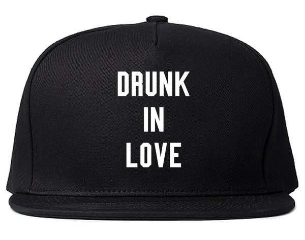 Drunk In Love Bachelorette Black Snapback Hat