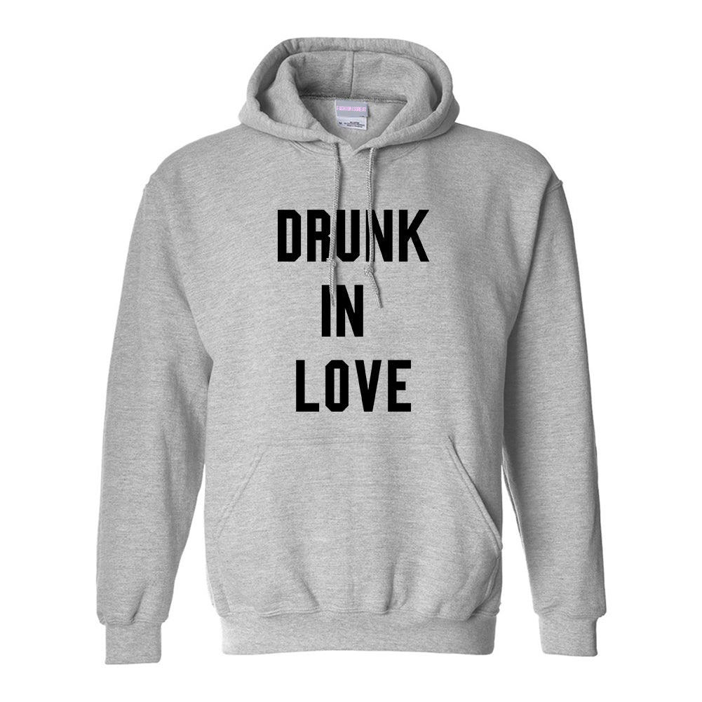 Drunk In Love Bachelorette Grey Womens Pullover Hoodie