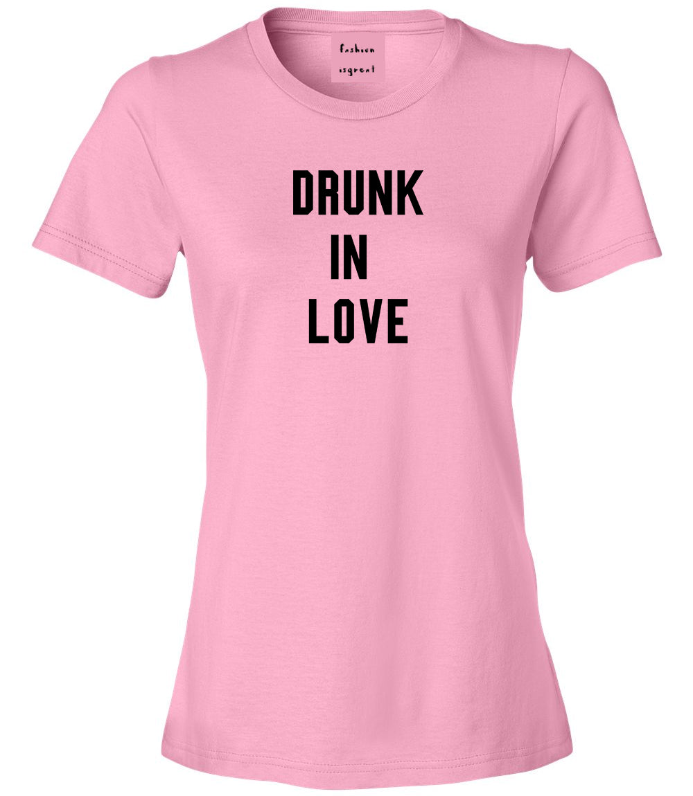 Drunk In Love Bachelorette Pink Womens T-Shirt