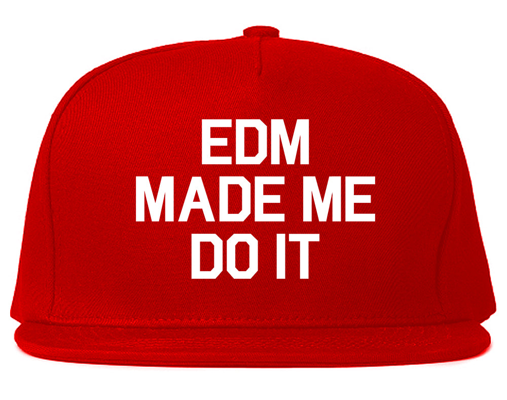 EDM Made Me Do It Red Snapback Hat