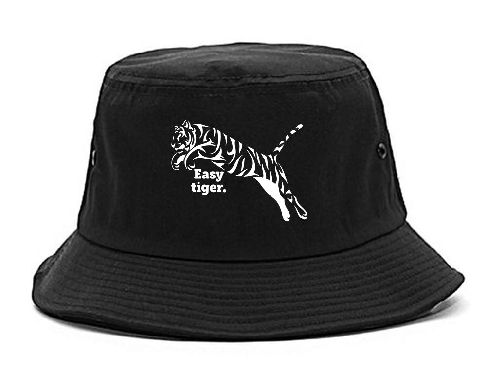 Easy Tiger Funny Animal Bucket Hat Black