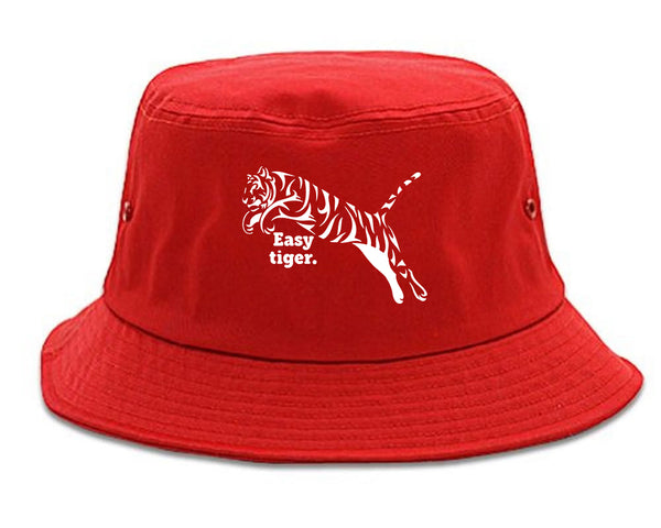 Easy Tiger Funny Animal Bucket Hat Red