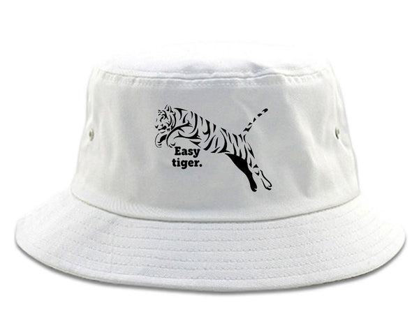 Easy Tiger Funny Animal Bucket Hat White