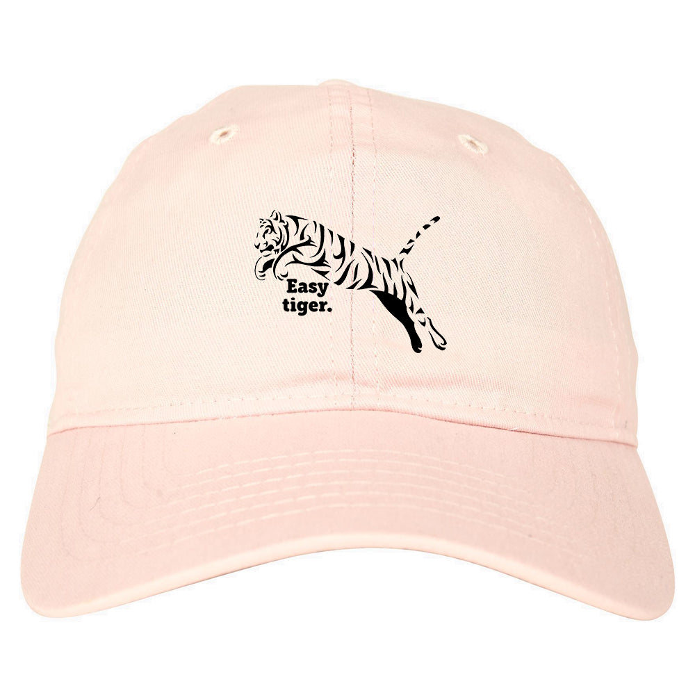 Easy Tiger Funny Animal Dad Hat Pink