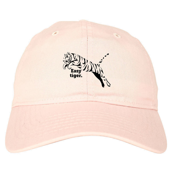 Easy Tiger Funny Animal Dad Hat Pink