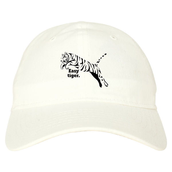 Easy Tiger Funny Animal Dad Hat White