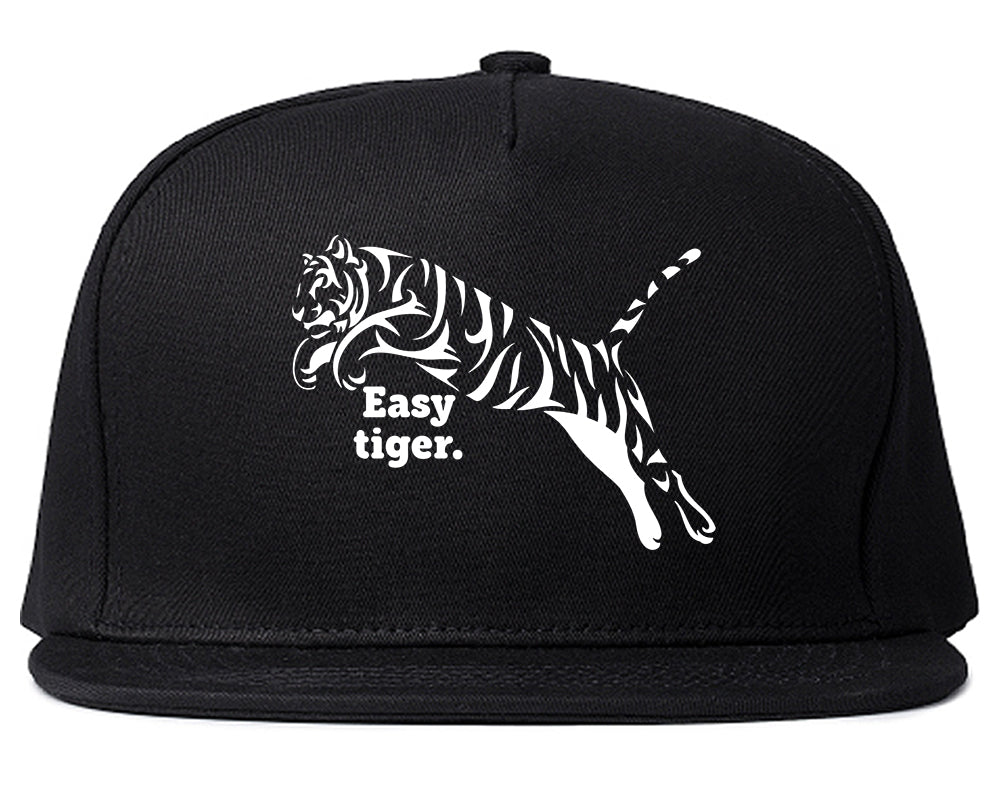 Easy Tiger Funny Animal Snapback Hat Black