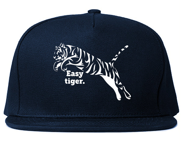 Easy Tiger Funny Animal Snapback Hat Blue