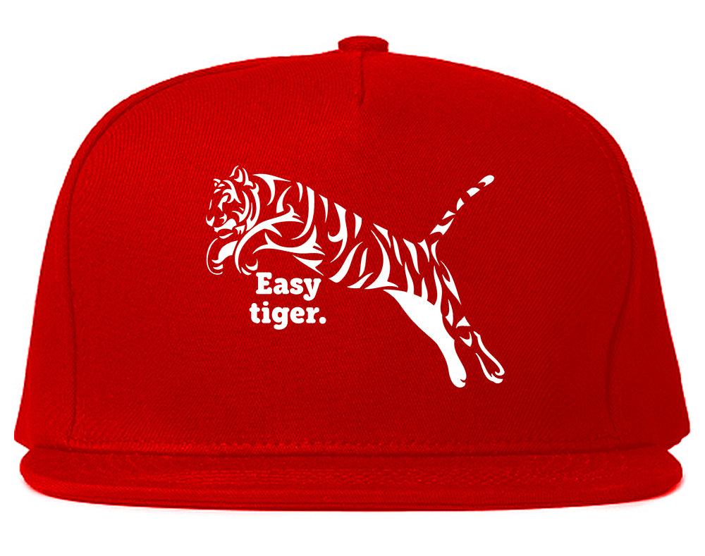 Easy Tiger Funny Animal Snapback Hat Red
