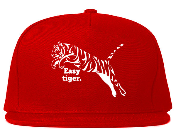 Easy Tiger Funny Animal Snapback Hat Red