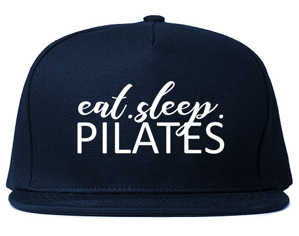 Eat Sleep Pilates Yoga Blue Snapback Hat