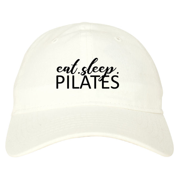 Eat Sleep Pilates Yoga White Dad Hat