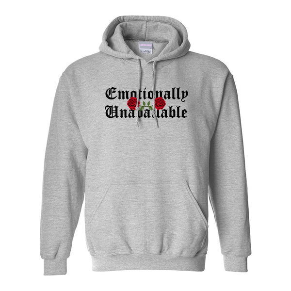 Emotionally Unavailable Roses Grey Womens Pullover Hoodie