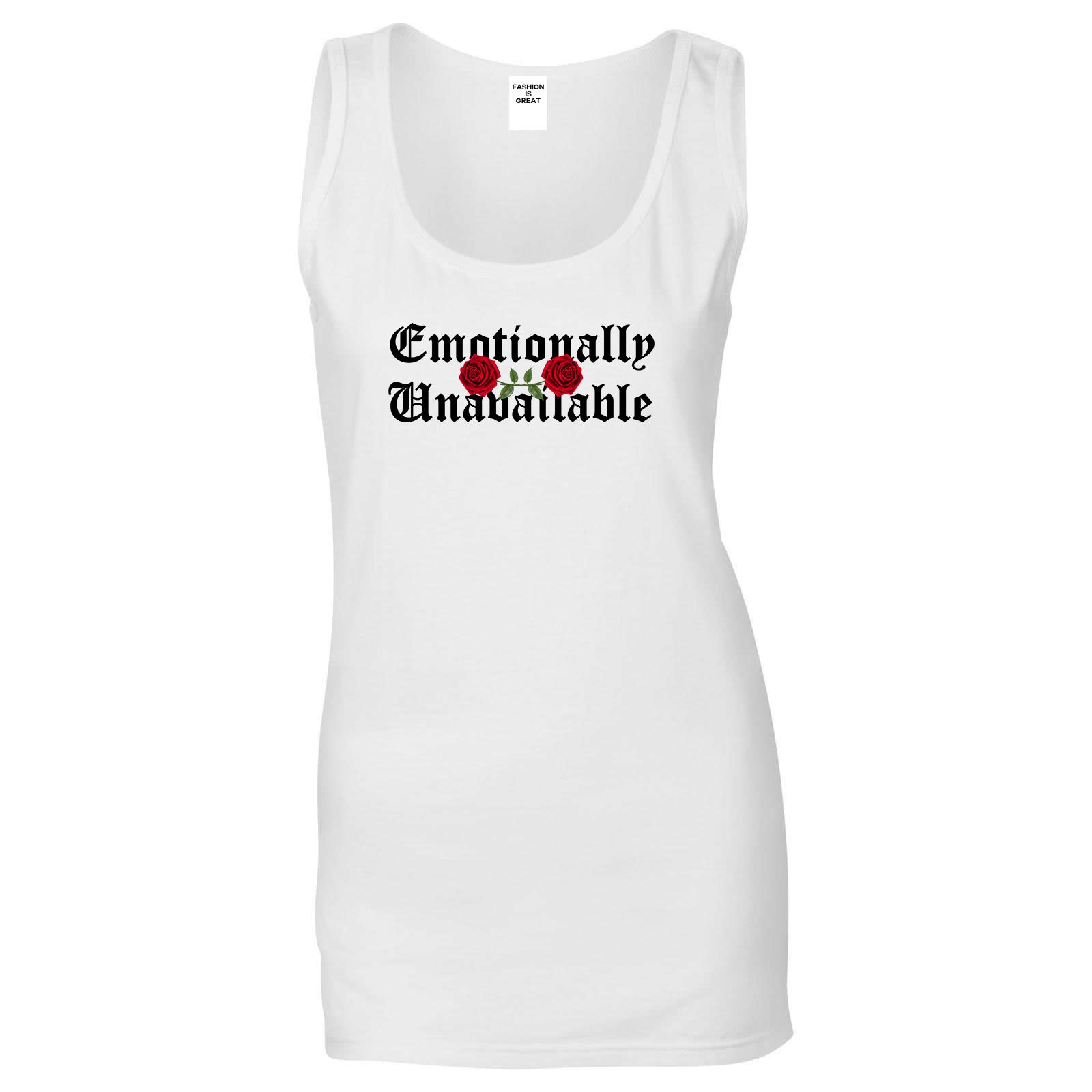 Emotionally Unavailable Roses White Womens Tank Top