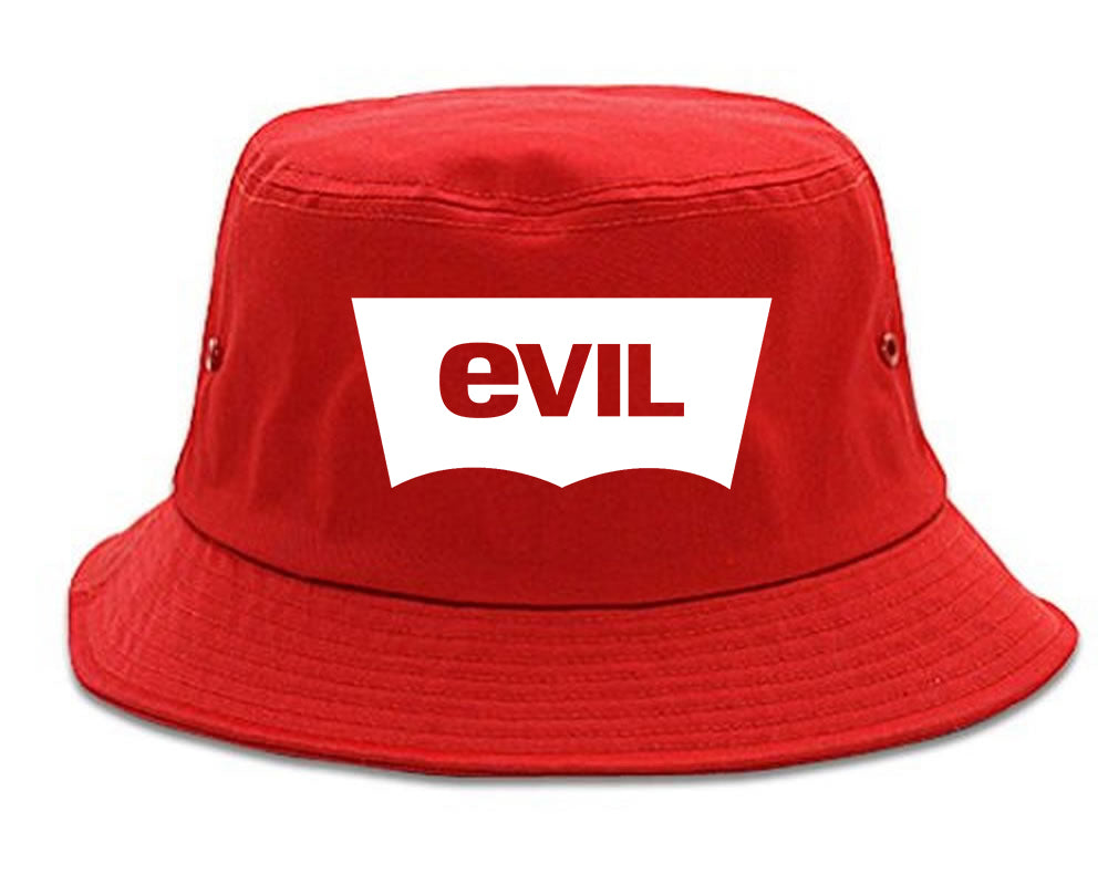 Evil Jeans Logo Bucket Hat Red