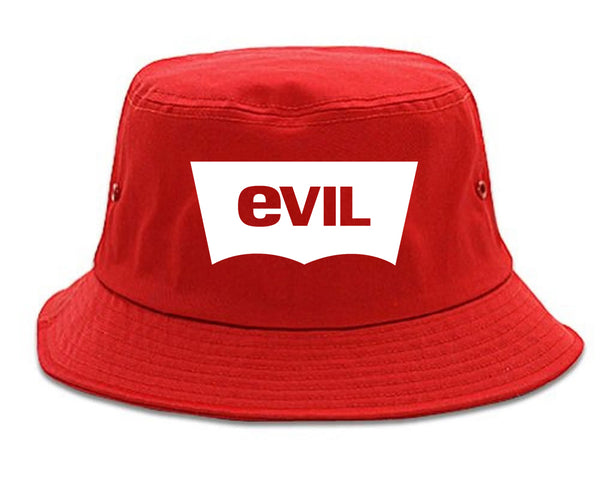 Evil Jeans Logo Bucket Hat Red