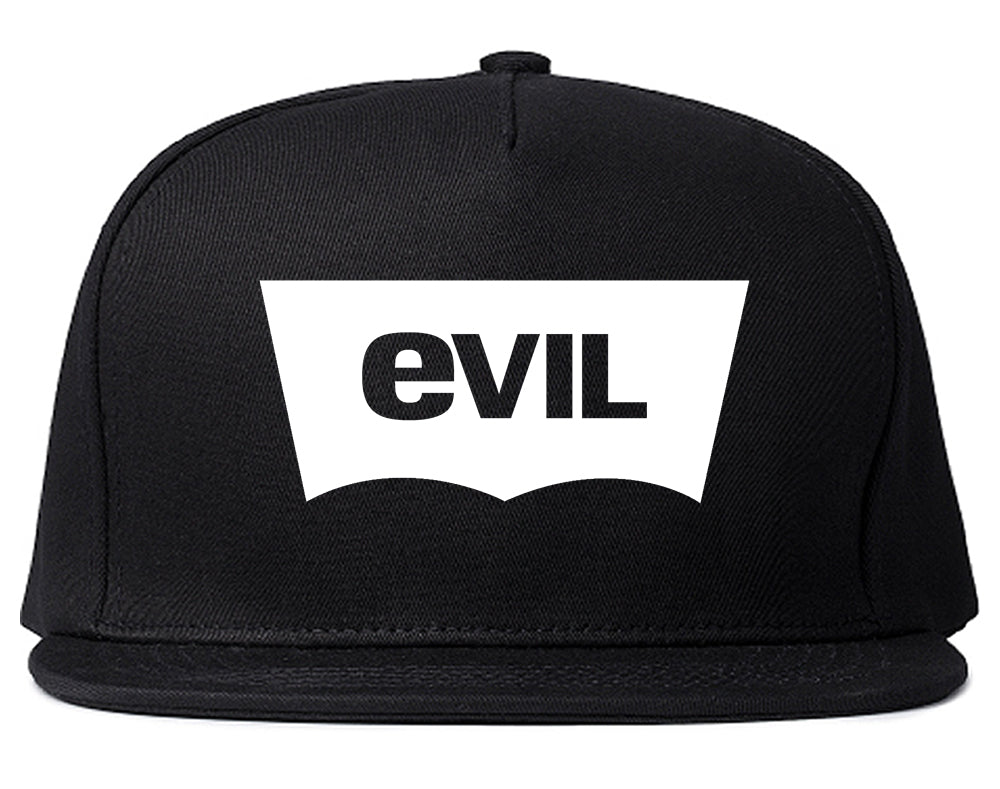 Evil Jeans Logo Snapback Hat Black