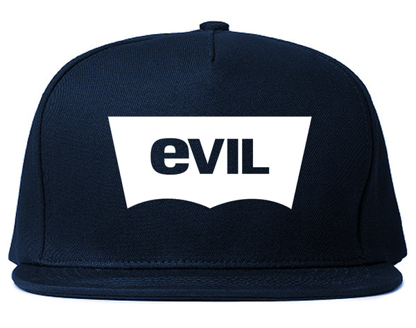 Evil Jeans Logo Snapback Hat Blue