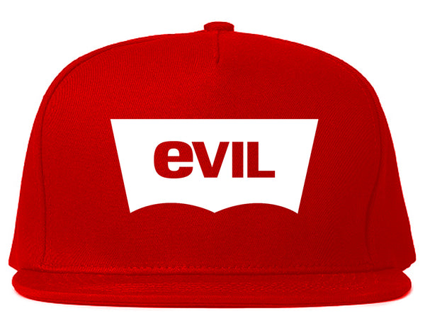 Evil Jeans Logo Snapback Hat Red