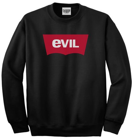 Evil Jeans Logo Unisex Crewneck Sweatshirt Black