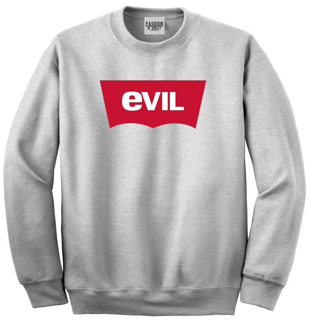 Evil Jeans Logo Unisex Crewneck Sweatshirt Grey