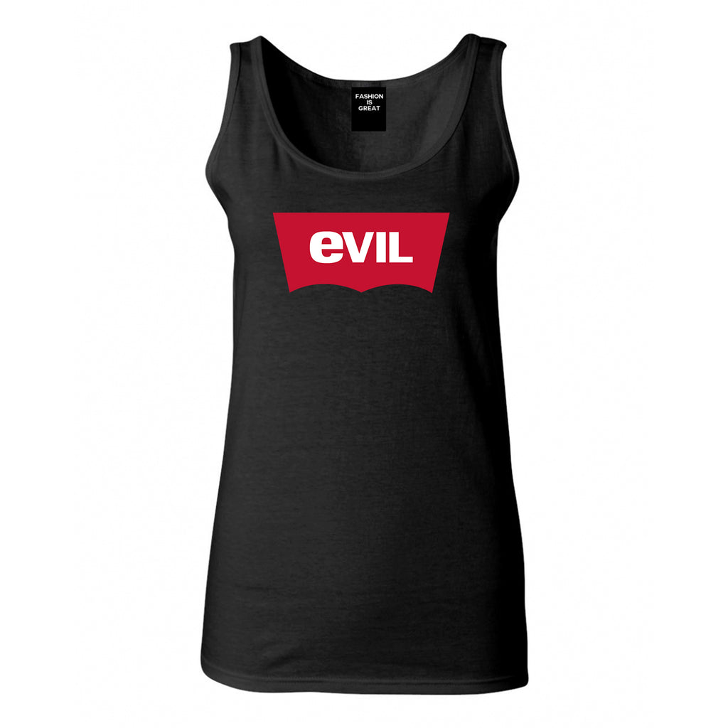 Evil Jeans Logo Womens Tank Top Shirt Black