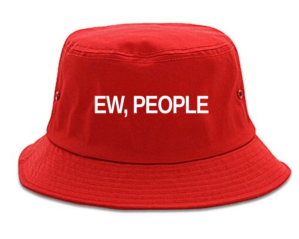 Ew People Introvert Bucket Hat Red