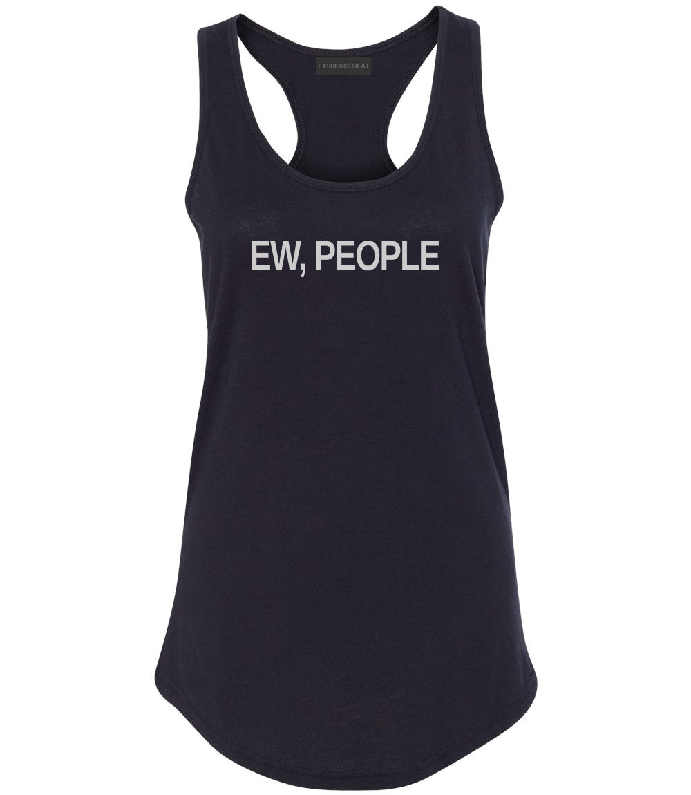 Ew People Introvert Womens Racerback Tank Top Black