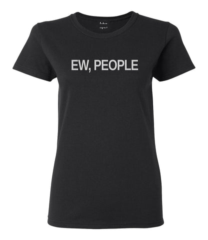 Ew People Introvert Womens Graphic T-Shirt Black