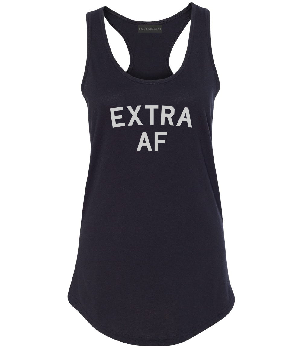 Extra AF Funny Womens Racerback Tank Top Black