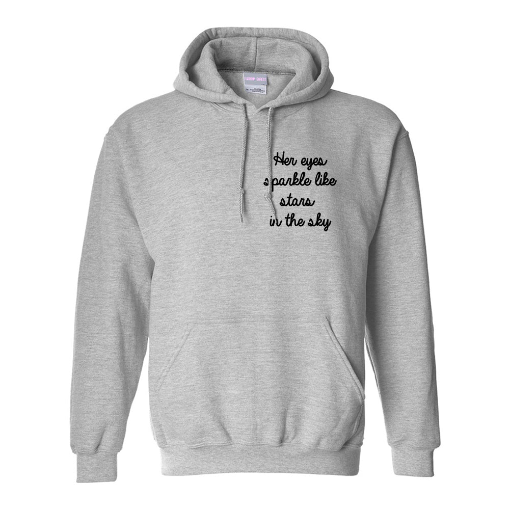 Eyes Sparkle Star Free Spirit Chest Grey Womens Pullover Hoodie