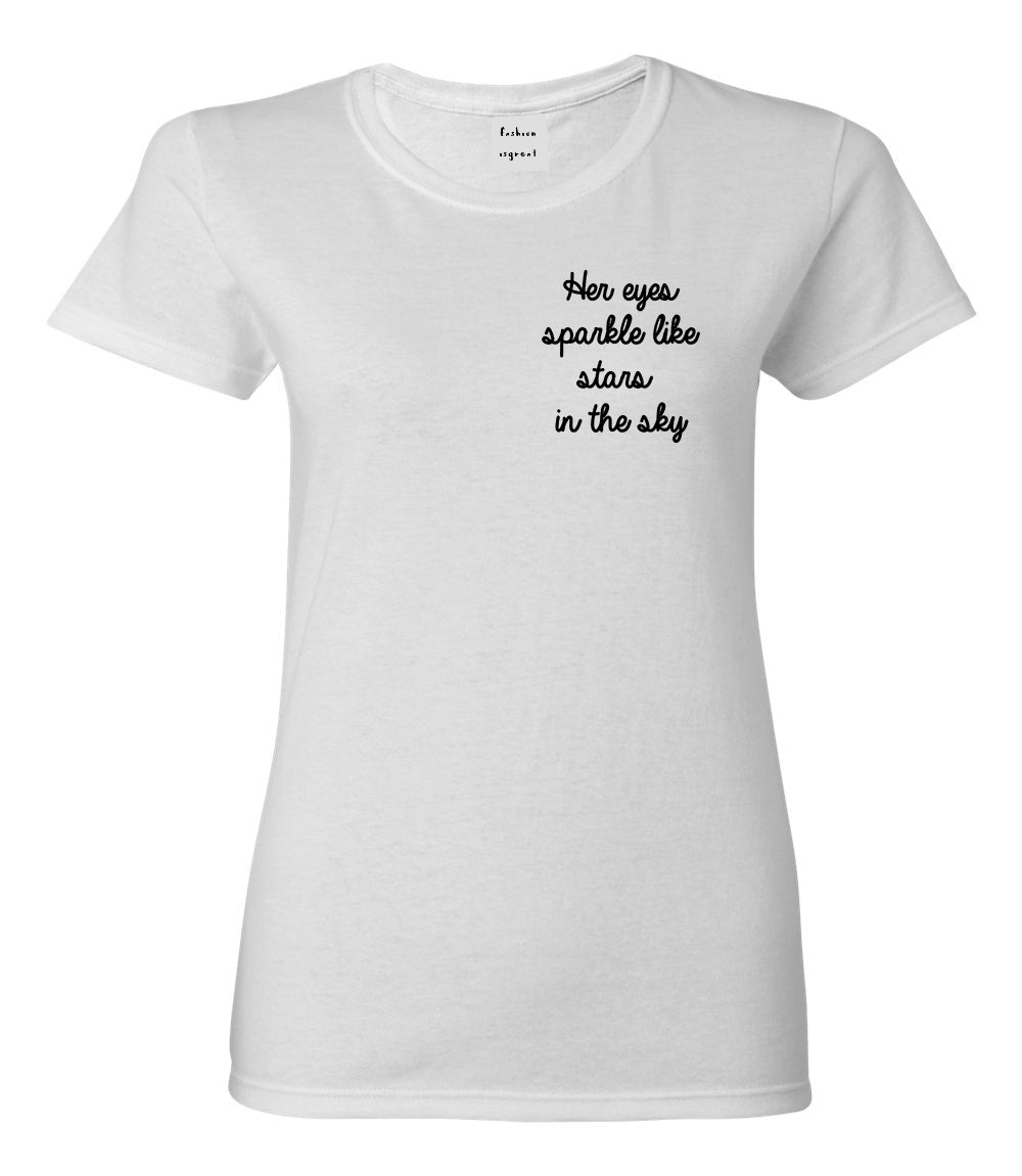 Eyes Sparkle Star Free Spirit Chest White Womens T-Shirt