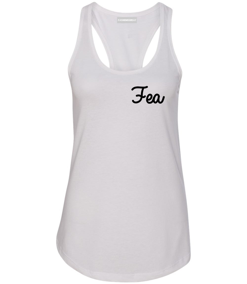 Fea Ugly Spanish Chest White Womens Racerback Tank Top