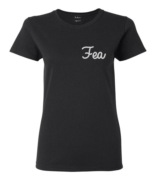 Fea Ugly Spanish Chest Black Womens T-Shirt