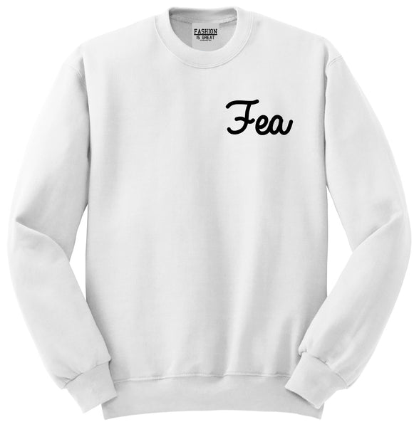 Fea Ugly Spanish Chest White Womens Crewneck Sweatshirt