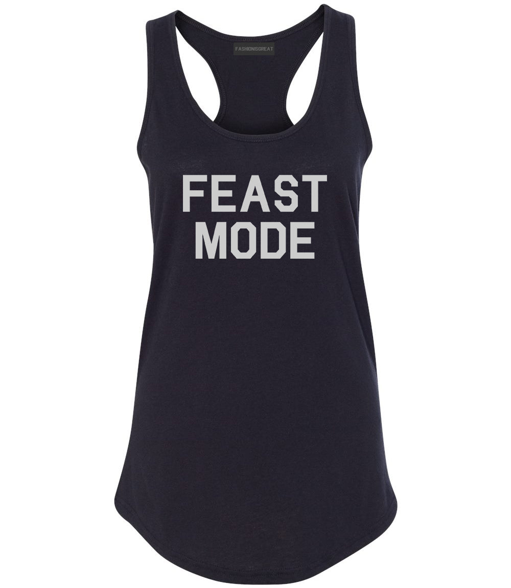 Feast Mode Thanksgiving Food Black Racerback Tank Top