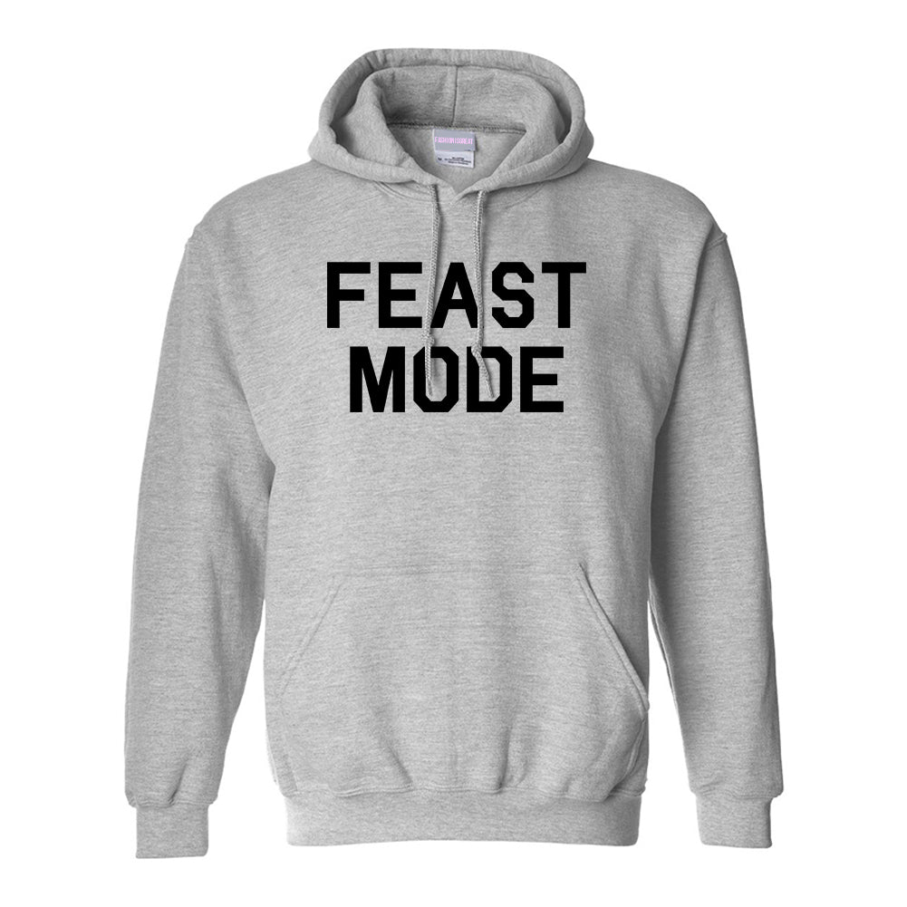 Feast Mode Thanksgiving Food Grey Pullover Hoodie