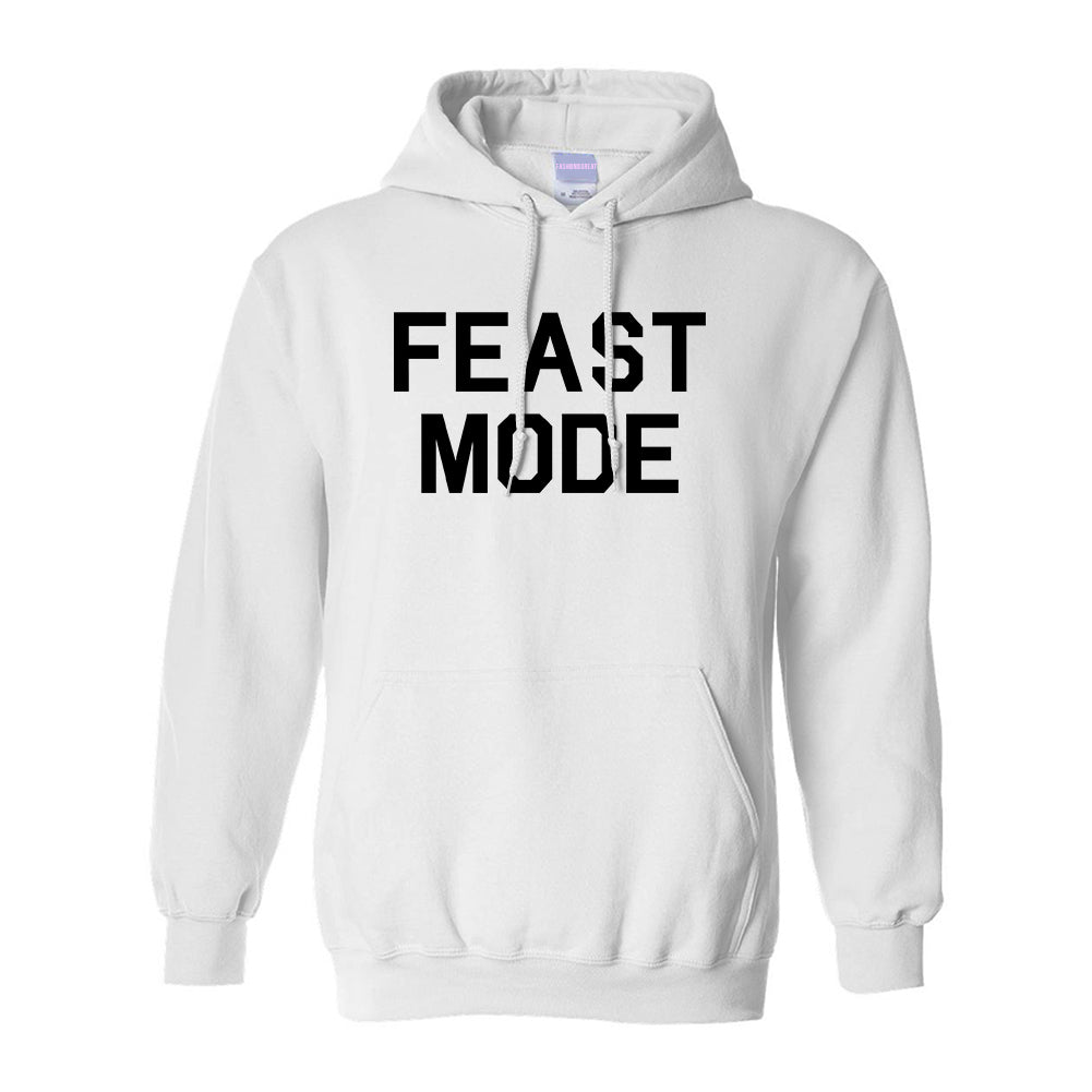Feast Mode Thanksgiving Food White Pullover Hoodie
