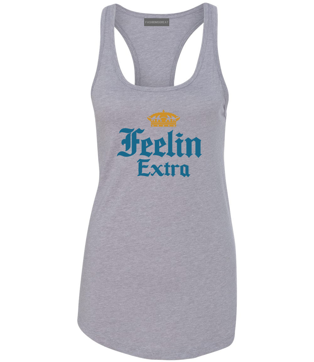 Feeling Extra Womens Racerback Tank Top Grey