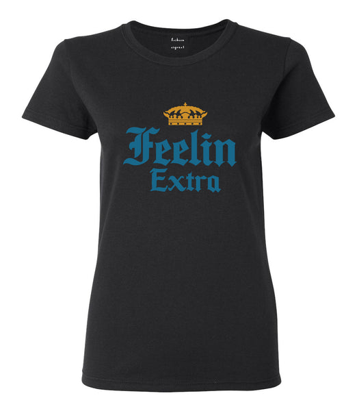 Feeling Extra Womens Graphic T-Shirt Black