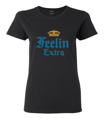 Feeling Extra Womens Graphic T-Shirt Black