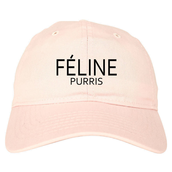 Feline Purris Funny Cat Dad Hat Pink