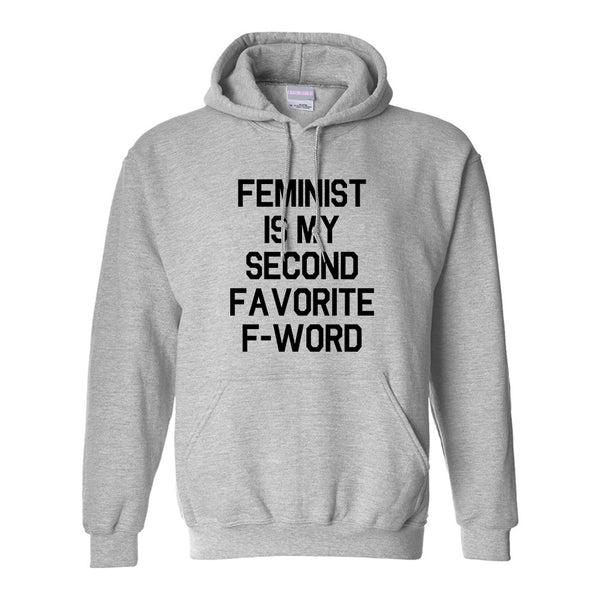 Feminist F Word Funny Grey Womens Pullover Hoodie
