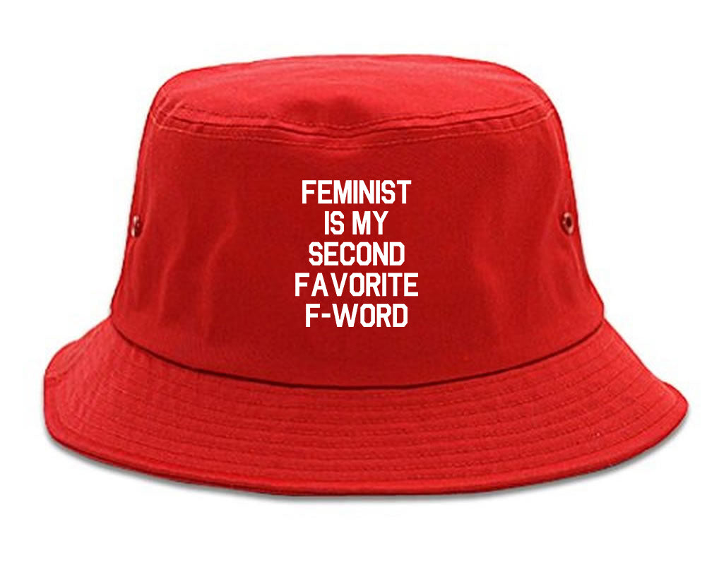 Feminist F Word Funny red Bucket Hat