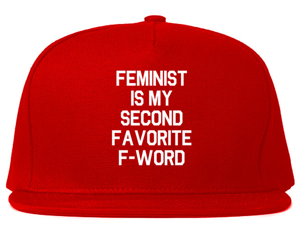 Feminist F Word Funny Red Snapback Hat