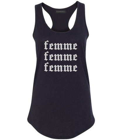 Femme Feminist Black Womens Racerback Tank Top