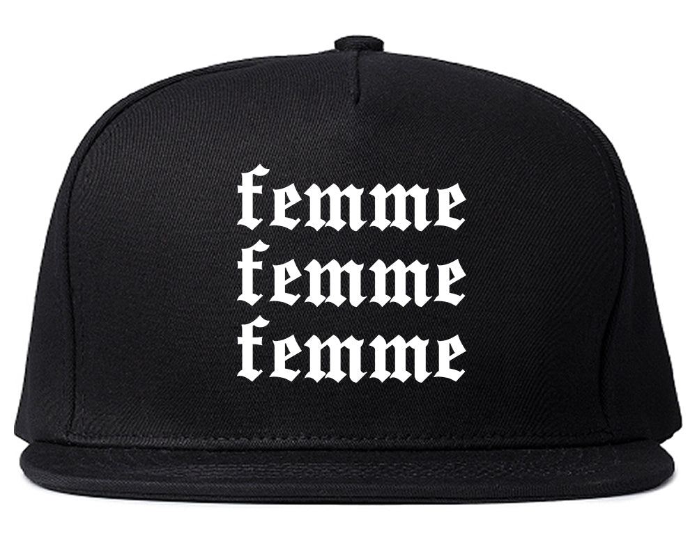 Femme Feminist Black Snapback Hat