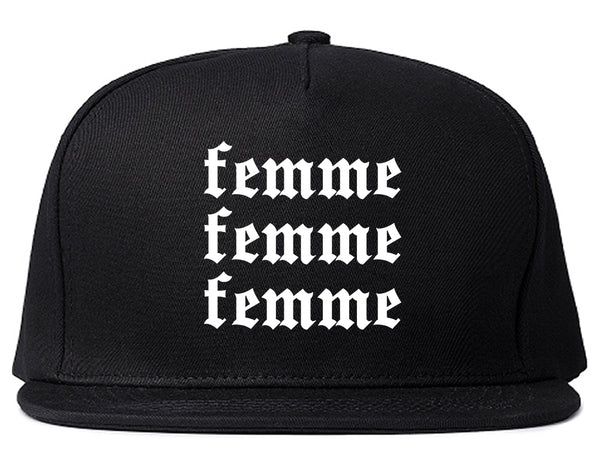 Femme Feminist Black Snapback Hat