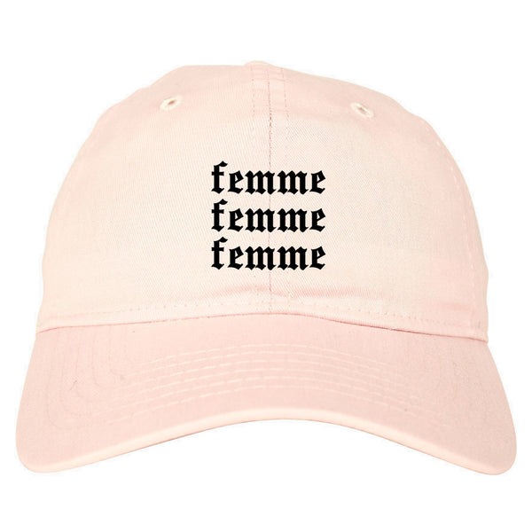 Femme Feminist pink dad hat