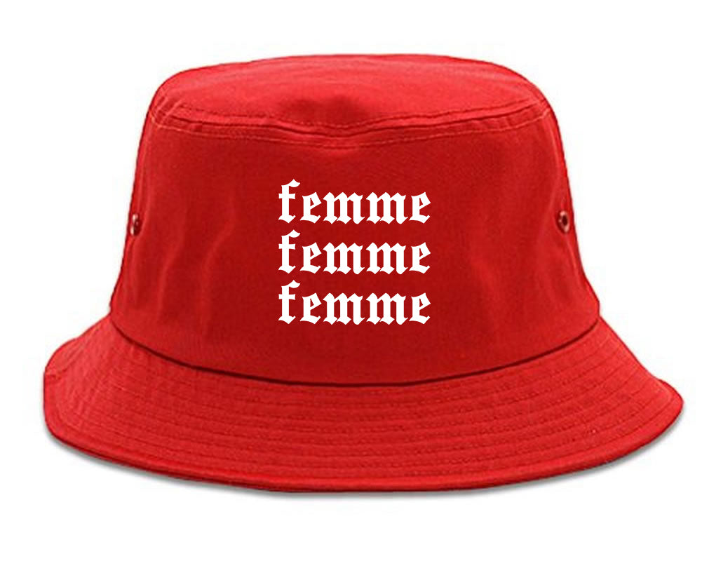 Femme Feminist red Bucket Hat